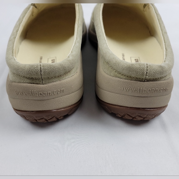 LL Bean Canvas Mule Shoes Womens 7.5M Khaki-Green - Picture 5 of 12
